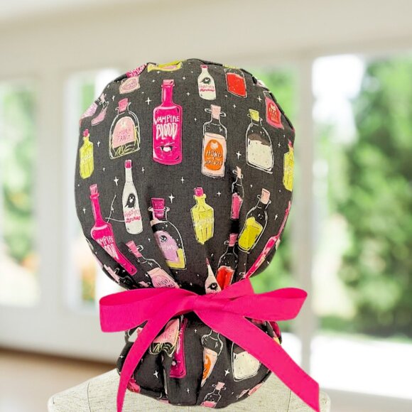 Liquid Magic~ Ponytail Scrub Cap~~Surgical Hat, OR, CNA, Cap, CRNA, Scrub Cap - Picture 1 of 5